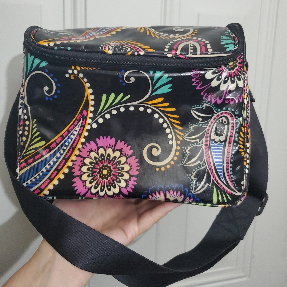 Vera Bradley Stay Cooler Bandana Swirl Black Insulated Lunch/Camera/Baby Bag EUC